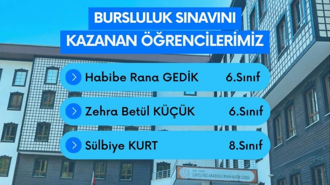 Bursluluk sınavını kazanan öğrencilerimizi tebrik ediyoruz. Rabbim başarılarının devamını nasip eylesin.